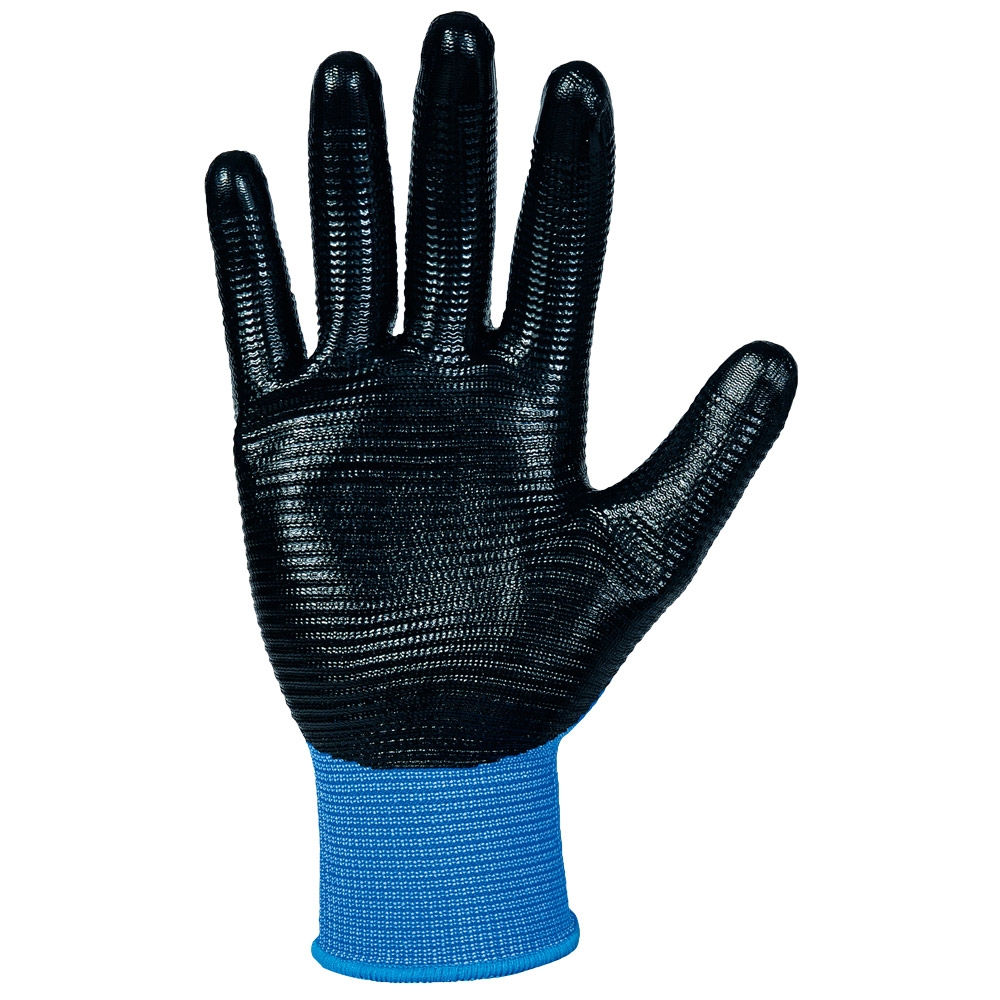F-STRONGHAND, Nitril, Arbeitshandschuhe, *PROFILGRIP* , Pkg.a`12, blau/schwarz