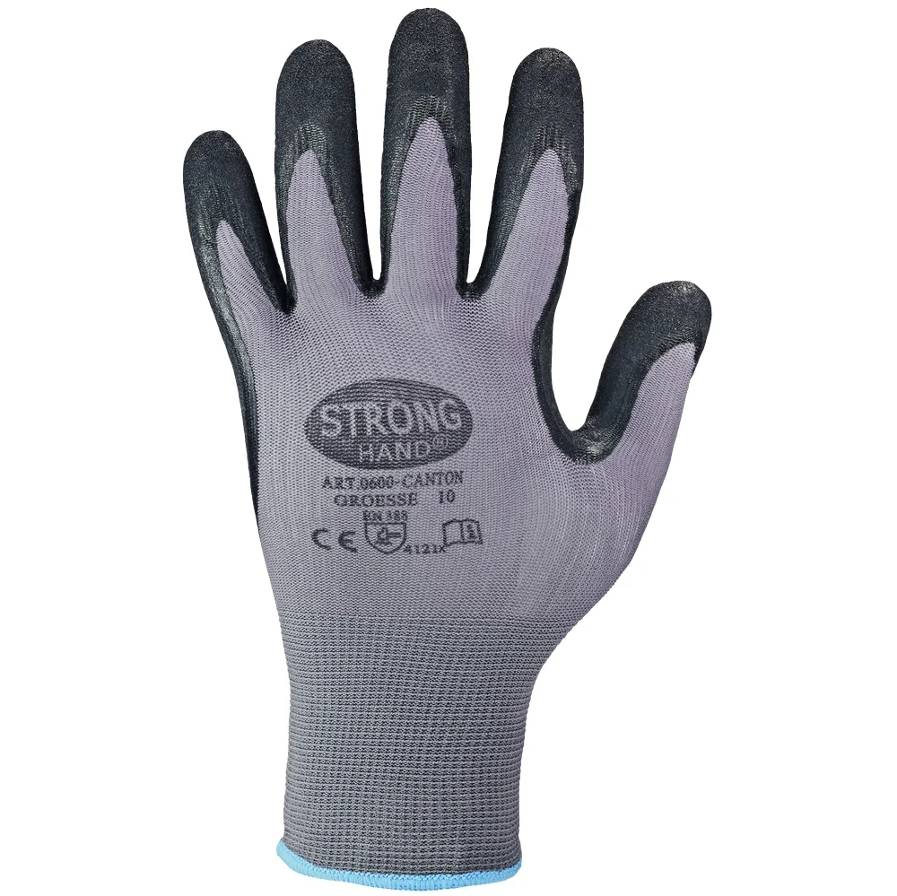 F-STRONGHAND, Nitril, Arbeitshandschuhe, *CANTON*, Pkg.a`12 grau/schwarz