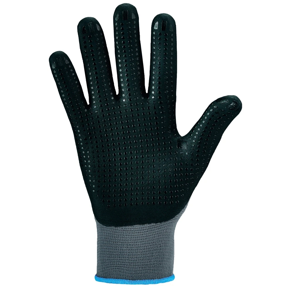 F-STRONGHAND, Nitril, mit Noppen, Arbeitshandschuhe, *HANDAN*, Pkg.a`12, grau/schwarz