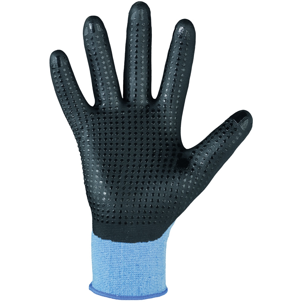 F-STRONGHAND, Polyester, Nitrilbeschichtung, mit Noppen, Arbeitshandschuhe, *HANTING*, Pkg.a`12, blau