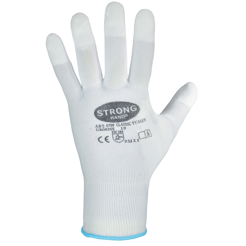 F-STRONGHAND, Nylon, PU beschichtet, Arbeitshandschuhe, *YUMEN*, Pkg.a`12, weiß