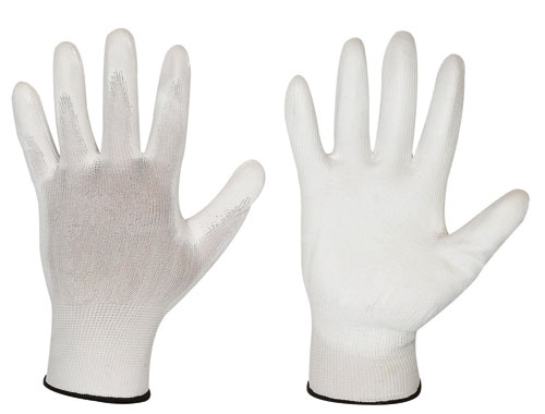 F-STRONGHAND, Polyester, PU beschichtet, Arbeitshandschuhe, *WHITEGRIP* , Pkg.a`12, weiß