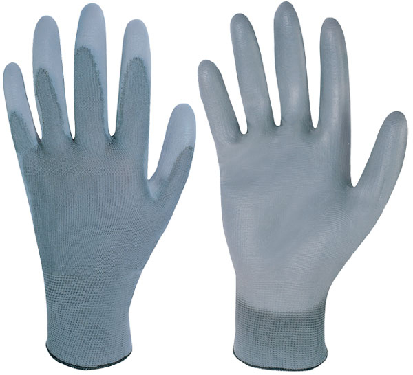 F-STRONGHAND, Polyester, PU beschichtet, Arbeitshandschuhe, *GREYGRIP*, VE: 240 Paar, grau