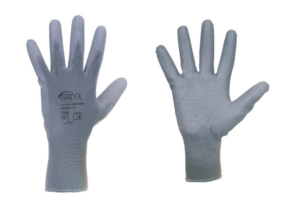 F-STRONGHAND, Nylon, PU beschichtet, Arbeitshandschuhe, *CLASSIC SHENZHEN*, Pkg.a`12, grau