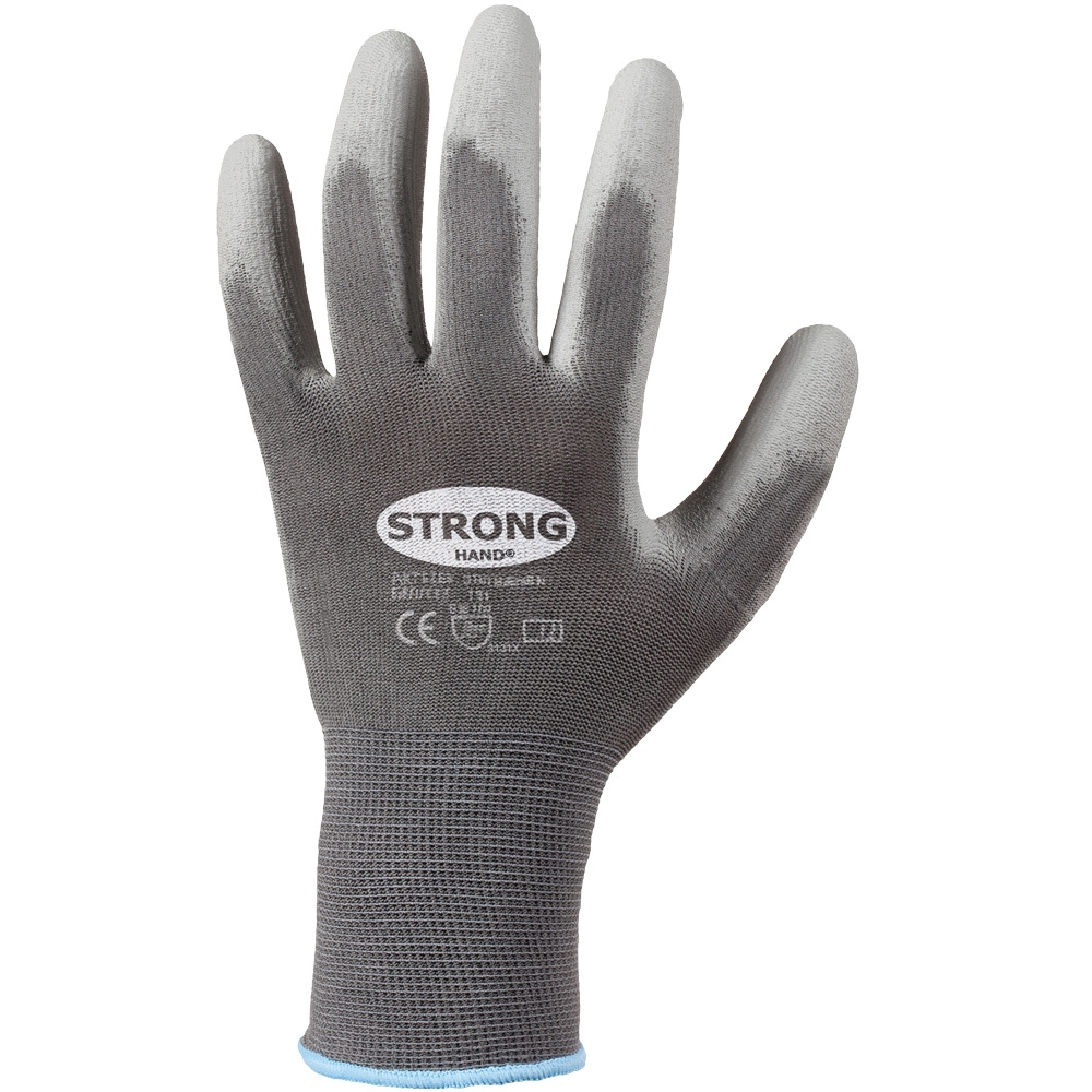 F-STRONGHAND, Nylon, PU beschichtet, Arbeitshandschuhe, *CLASSIC SHENZHEN*, Pkg.a`12, grau
