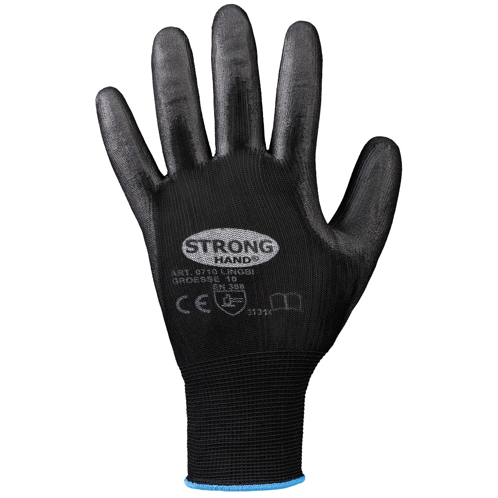 F-STRONGHAND, Nylon, PU beschichtet, Arbeitshandschuhe, *LINGBI*, Pkg.a`12, schwarz
