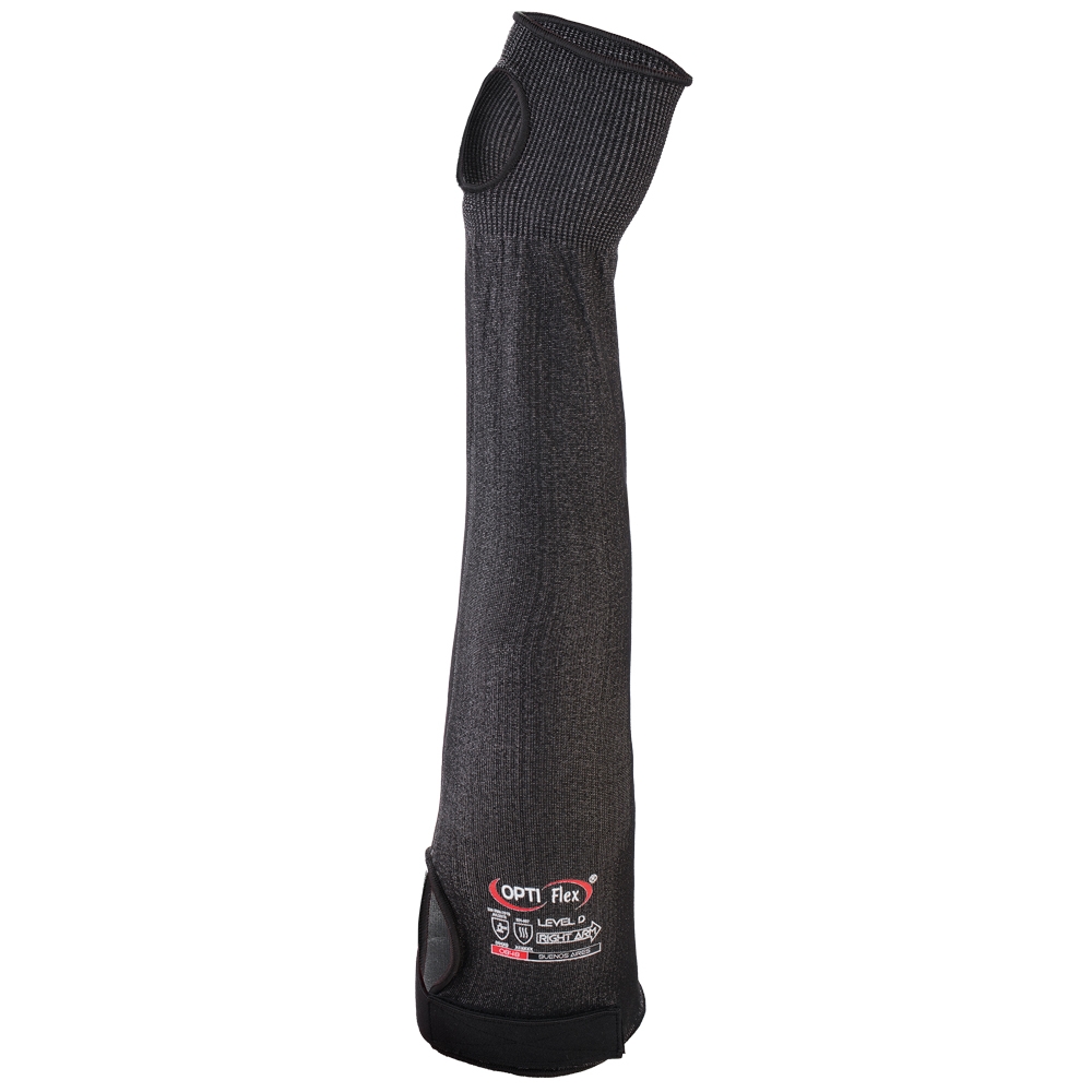 F-OPTIFLEX Armschoner *BUENOS AIRES*, Schnitt- und Hitzeschutzliner, CAT2, schwarz melange, 45 cm, VE: 50 Stk.