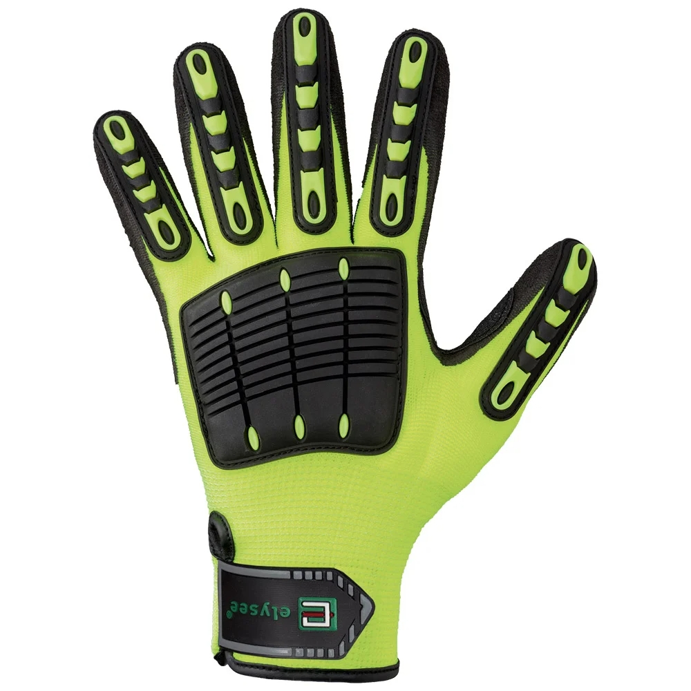 F-ELYSEE, Mechanicals, Arbeitshandschuhe, *RESISTANT*, Pkg.a`12, leuchtgelb/schwarz