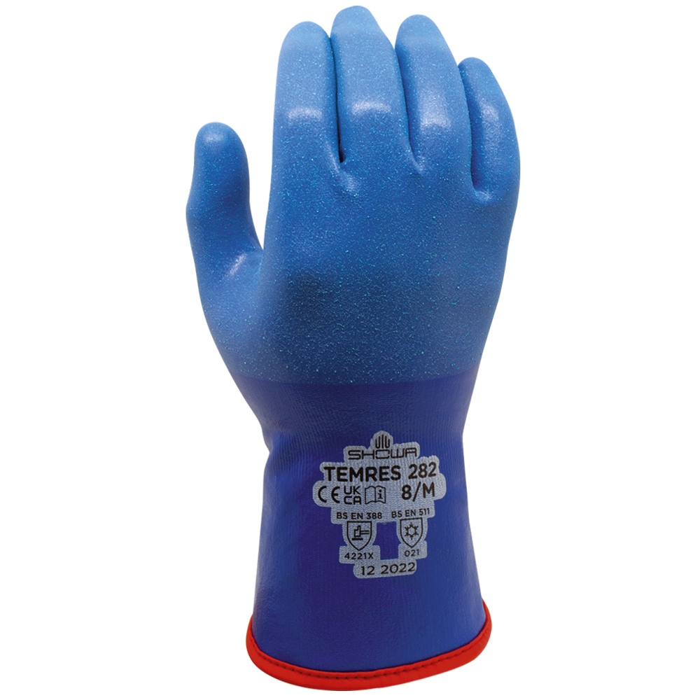 F-*SHOWA TEMRES 282* SHOWA® WINTERHANDSCHUHE-POLYACRYL-NYLON / PU, BLAU, CAT 2
