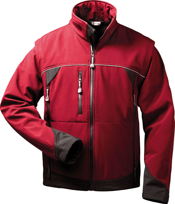 F-ELYSEE- Softshell-Jacke, *OMEGA*, rot/schwarz