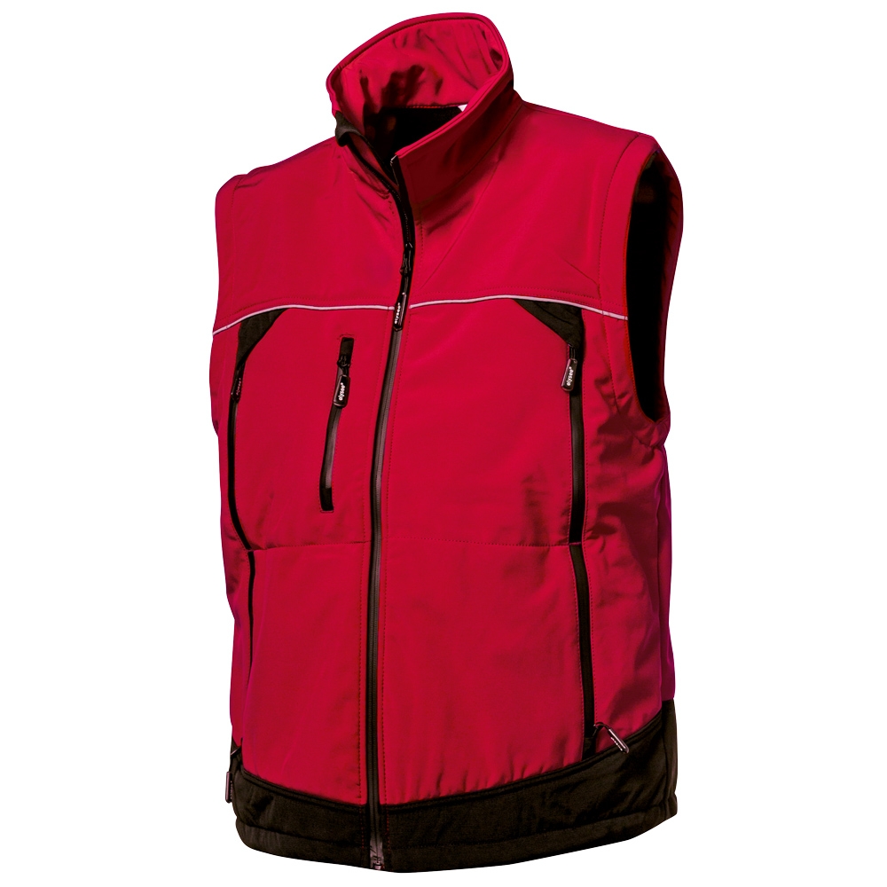 F-ELYSEE- Softshell-Jacke, *OMEGA*, rot/schwarz