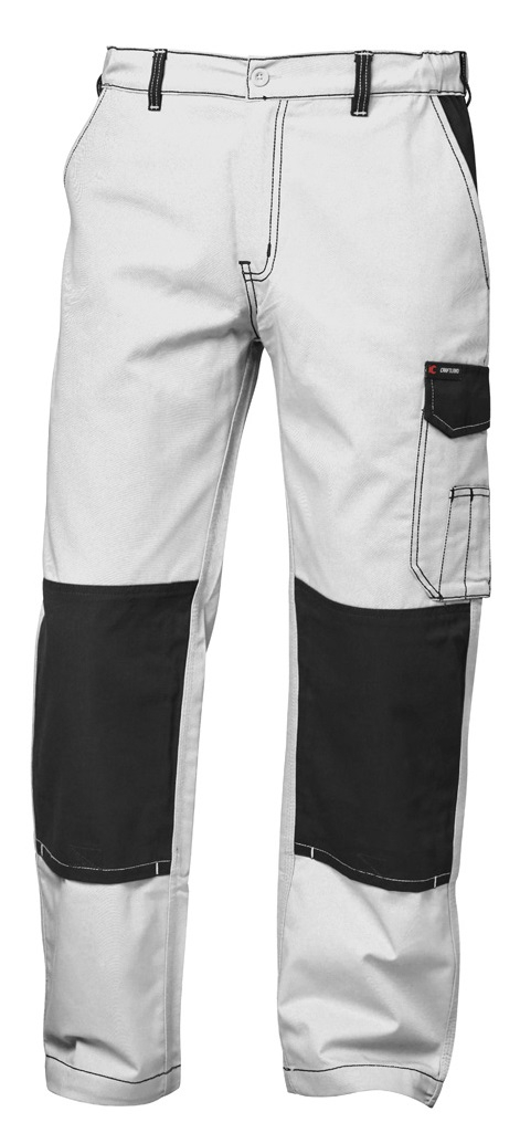 F-CRAFTLAND-Bundhose, Twill *MONS*, wei/grau