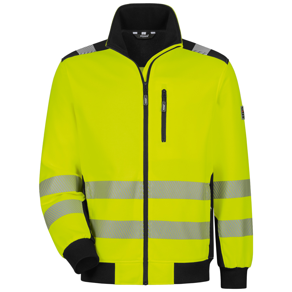 F-ELYSEE*DEMINO* WARNSCHUTZ-SWEATJACKE, warngelb/schwarz