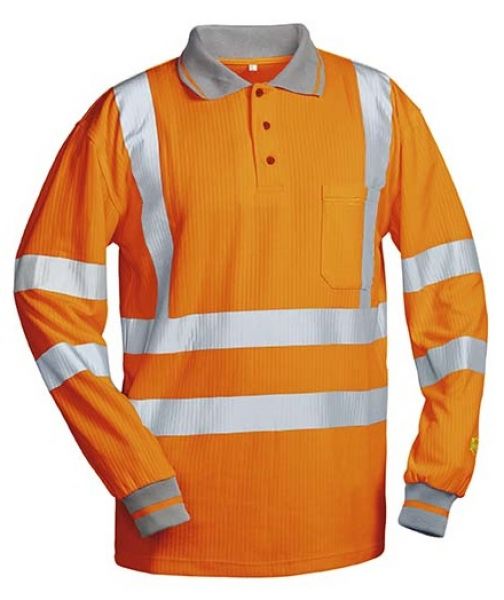 F-SAFESTYLE-Warnschutz, UV- und Warnschutz-Langarm-Poloshirt, *ANTONIO*, fluoreszierend orange