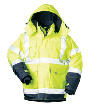 F-ELYSEE-Warnschutz-2 in 1-Jacke, *BENJAMIN*, fluoreszierend gelb/marine abgesetzt