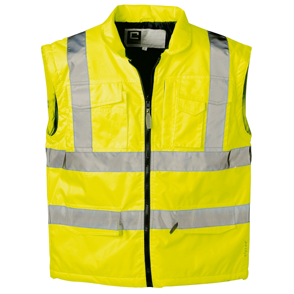 F-ELYSEE-Warnschutz-2 in 1-Jacke, *BENJAMIN*, fluoreszierend gelb/marine abgesetzt