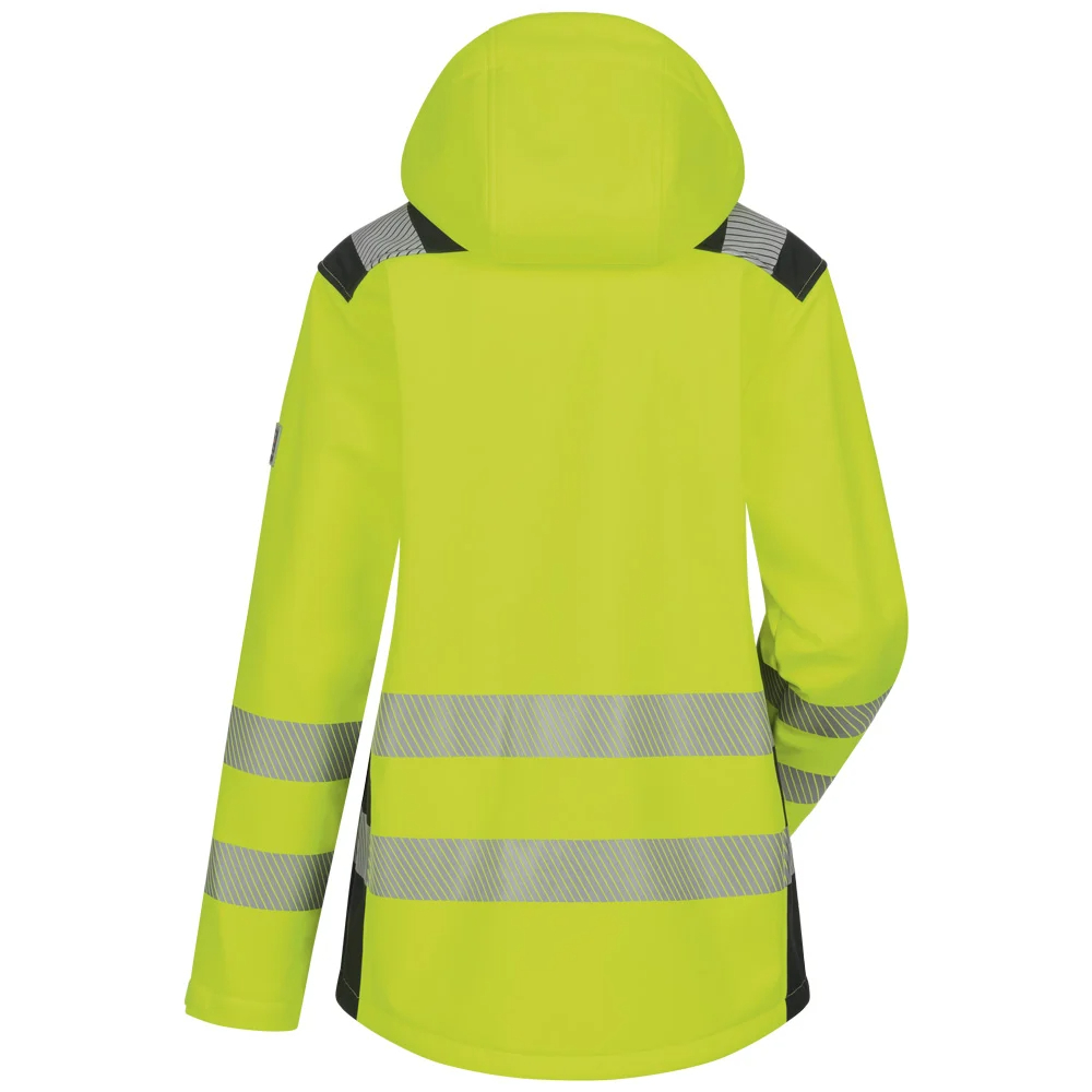 F-*ERJA* DAMEN WARNSCHUTZ-SOFTSHELLJACKE, gelb/schwarz