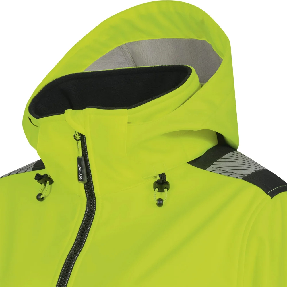 F-*ERJA* DAMEN WARNSCHUTZ-SOFTSHELLJACKE, gelb/schwarz