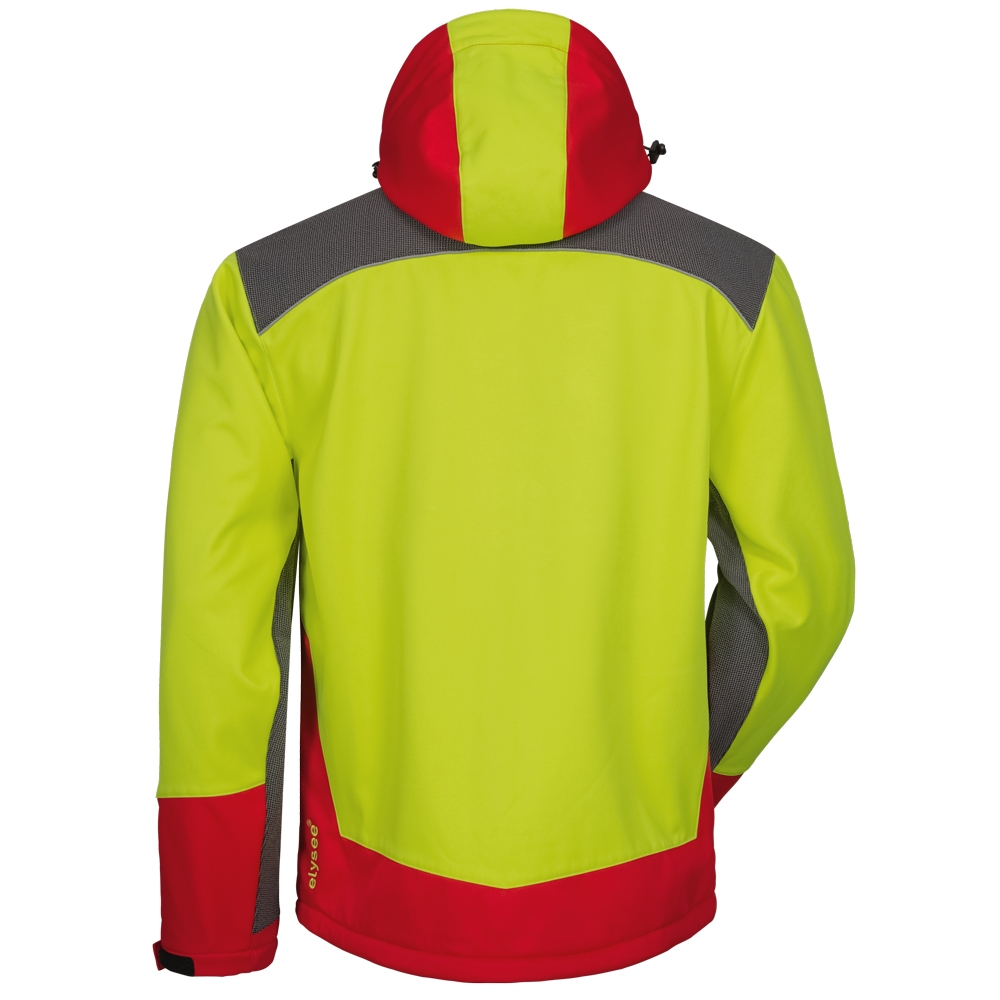 F-ELYSEE-Waldarbeiter-Softshell Jacke, *SCHLEHE*, gelb/rot/schwarz
