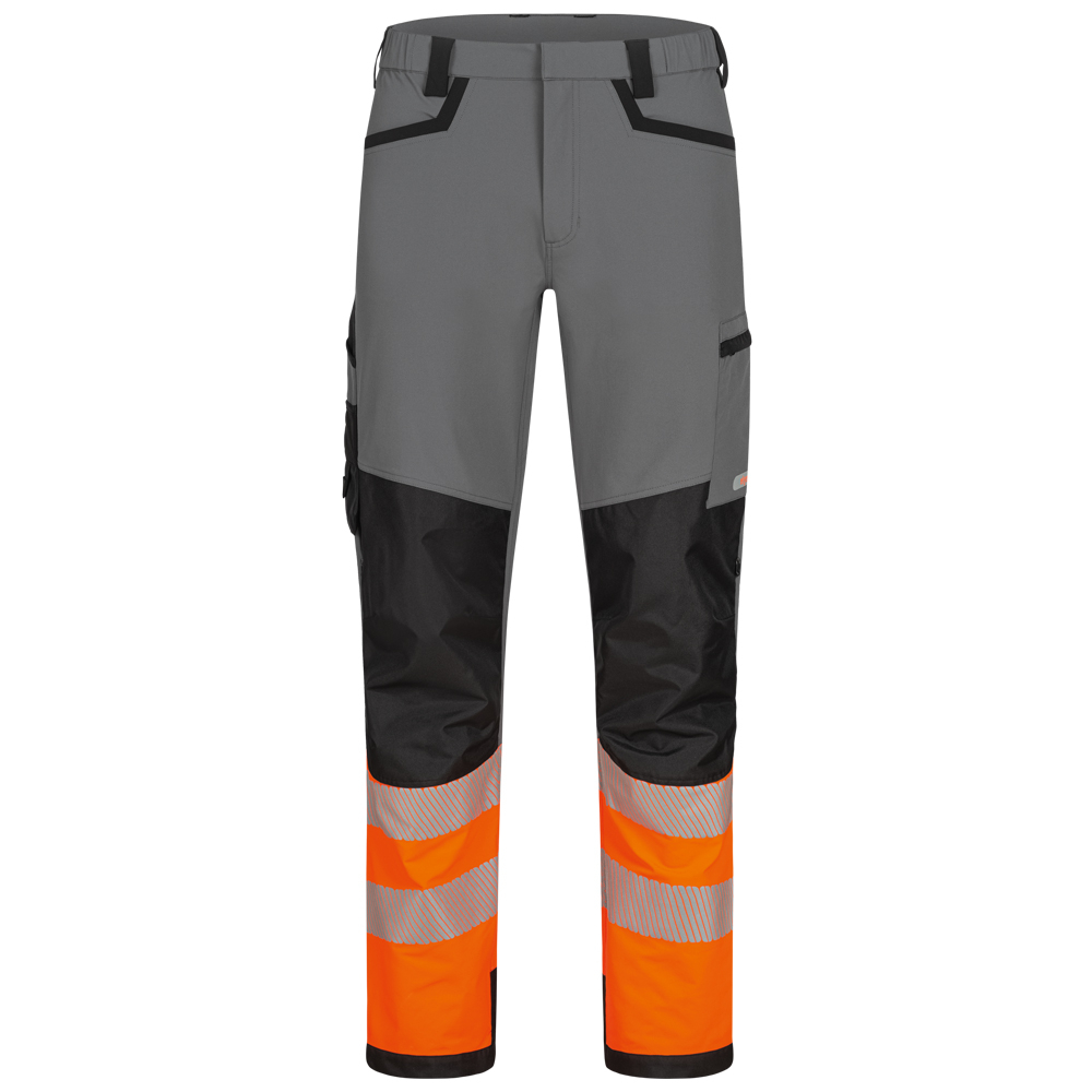 F- Warnschutz Stretch Bundhose, *VIANDEN*, Farbe: grau/ schwarz/ orange