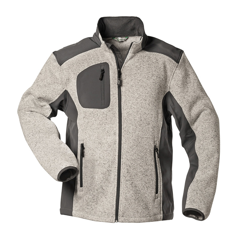 F-ELYSEE-Strickfleece-Jacke, *LINZ*, 320g/m², hellgrau/grau