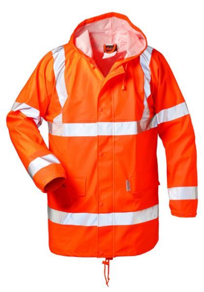 F-NORWAY-PU-Stretch-Warnschutz-Regenjacke, *FINN*, 190g/m, fluoreszierend orange