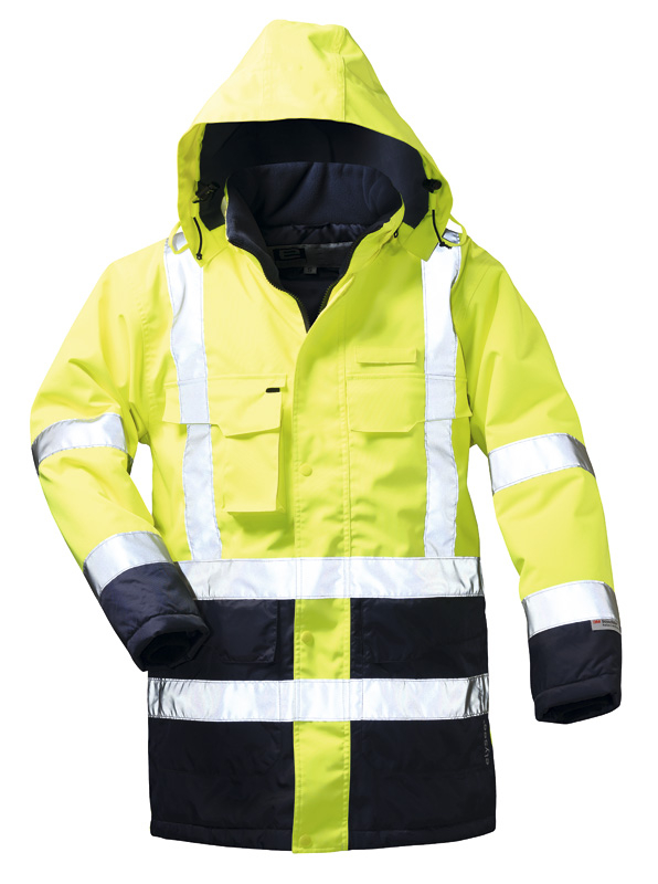 F-ELYSEE-Warnschutz-Parka, *JANNIS*, fluoreszierend gelb/marine abgesetzt