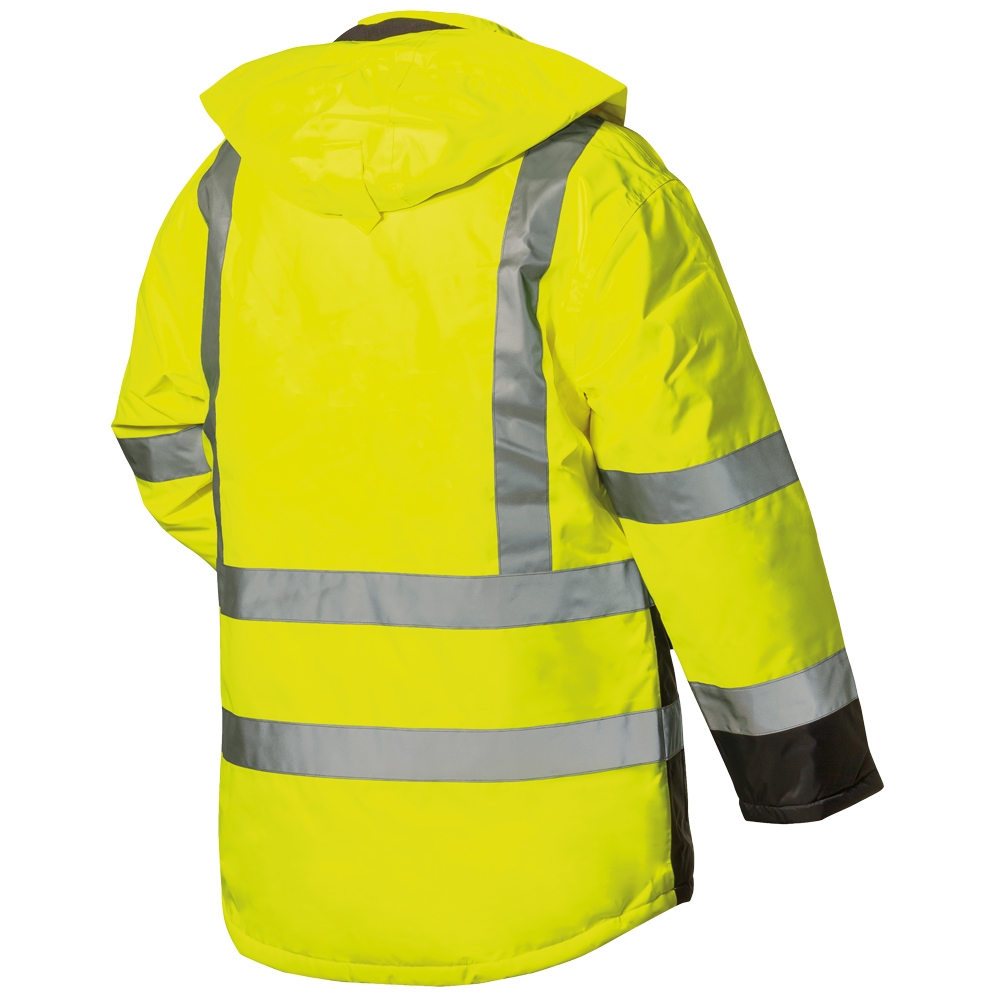 F-ELYSEE-Warnschutz-Parka, *, Warnparka, JANNIS*, fluoreszierend gelb/marine abgesetzt