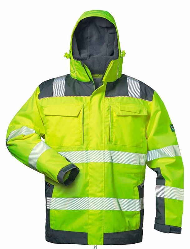 F-ELYSEE-2 in 1-Warnschutz-Jacke, *RUFUS*, fluoreszierend gelb/grau