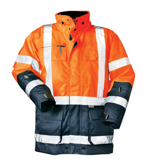 F-ELYSEE-4 in 1-Warnschutz-Parka, *WALLACE*, fluoreszierend orange/marine abgesetzt