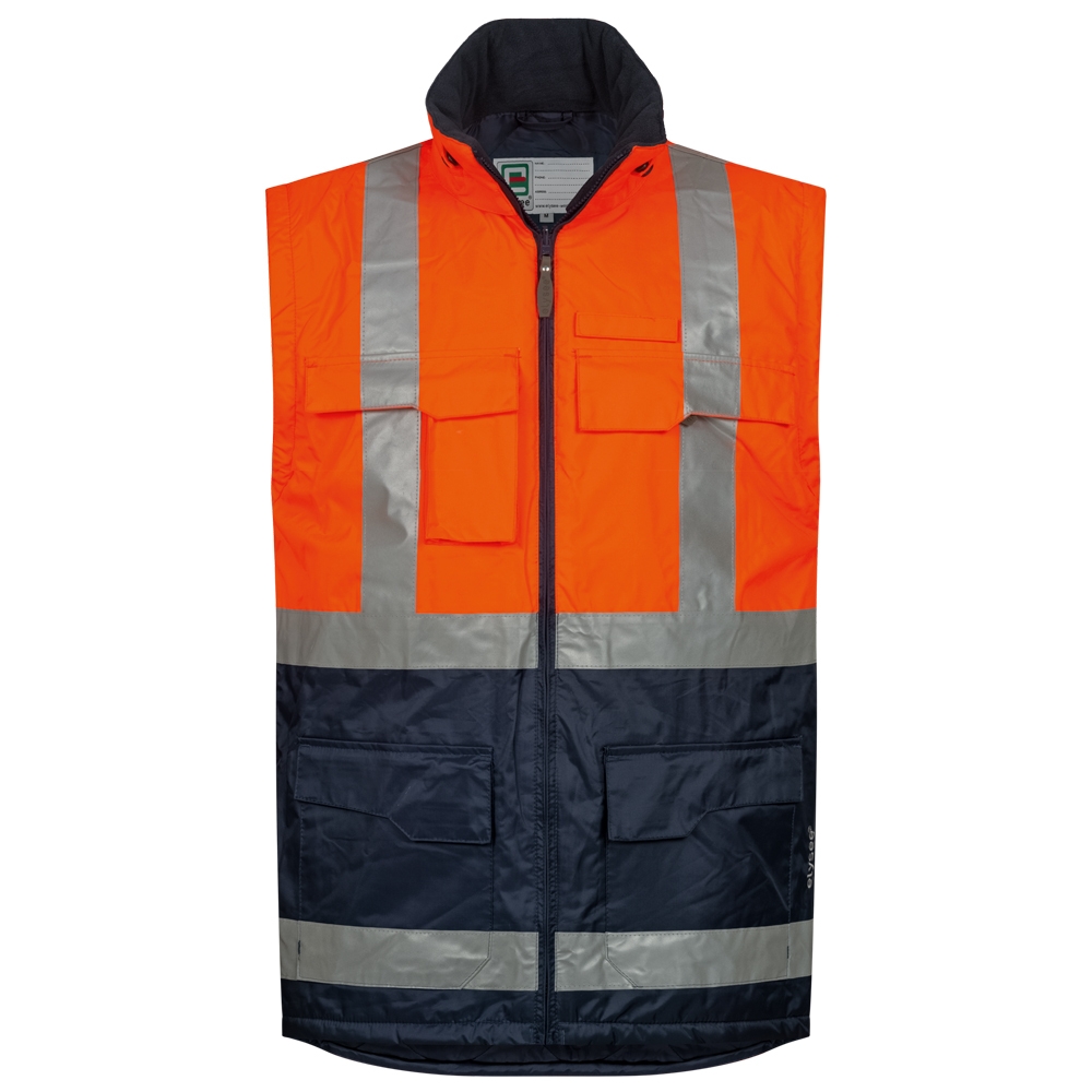 F-ELYSEE-4 in 1-Warnschutz-Parka, , Warnparka, *WALLACE*, fluoreszierend orange/marine abgesetzt