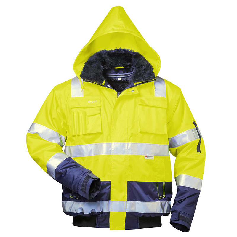 F-ELYSEE-Warnschutz-Pilotjacke, 4-in 1, *ARTHUR*, fluoreszierend gelb/marine