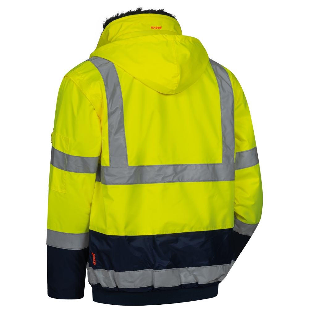 F-ELYSEE-Warnschutz-Pilotjacke, 4-in 1, *ARTHUR*, fluoreszierend gelb/marine