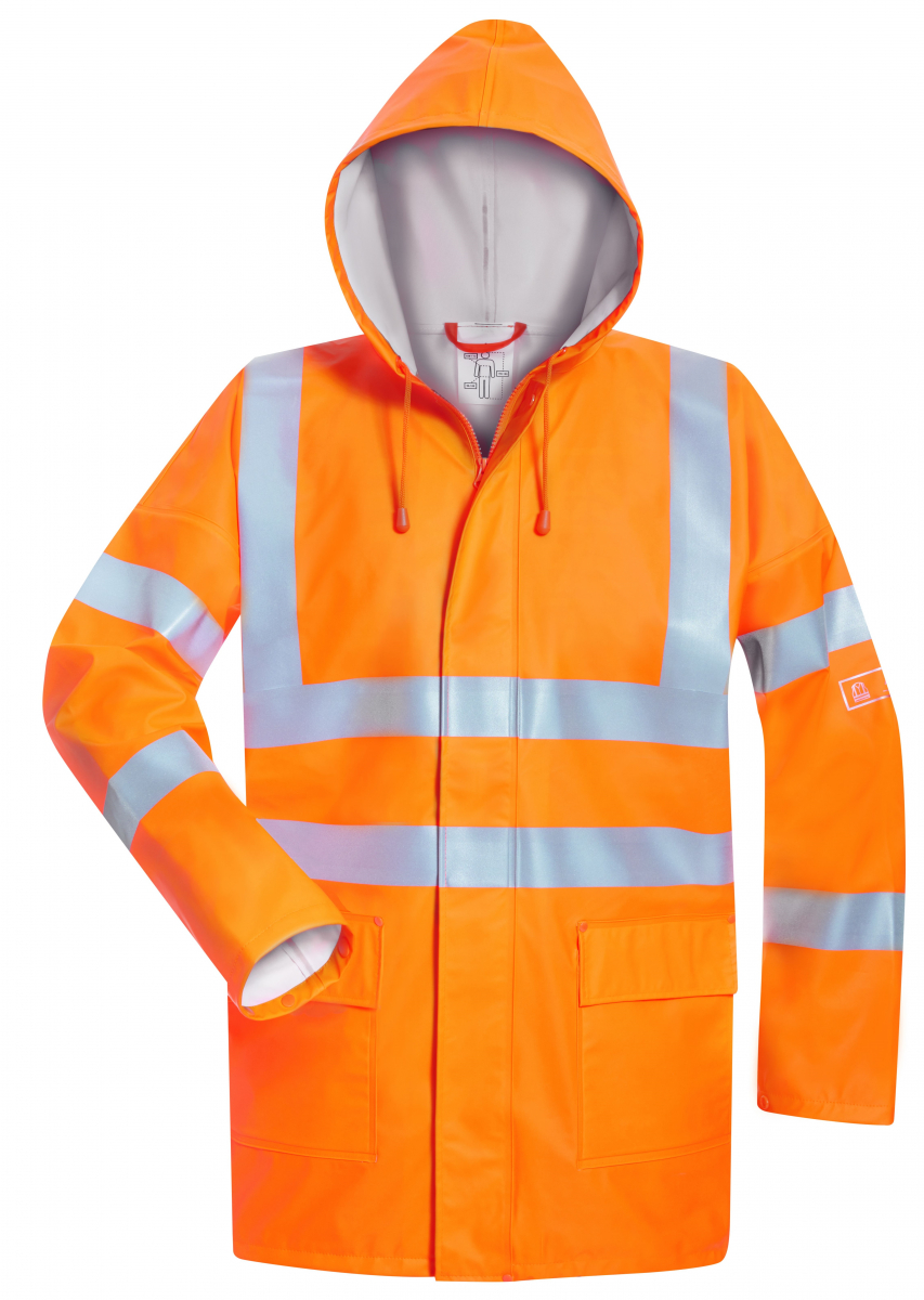 F-NORWAY, Multinorm-PU-Regenjacke, *FRIDBERT*, fluoreszierend orange