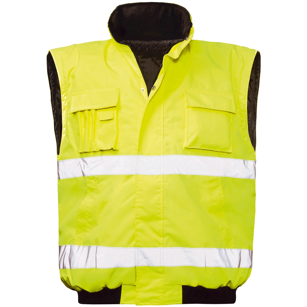 F-SAFESTYLE-Warnschutz-Pilotenjacke, *ROLAND*, fluoreszierend gelb