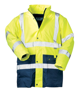 F-SAFESTYLE-2 in 1-Warnschutz-Parka, *SEBASTIAN*, fluoreszierend gelb/marine abgesetzt