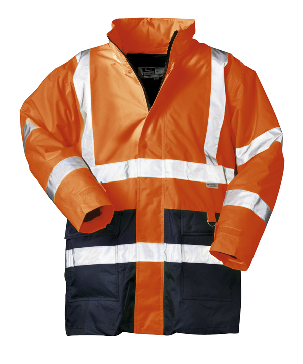 F-SAFESTYLE-2 in 1-Warnschutz-Parka, *ALEXANDER*, fluoreszierend orange/marine abgesetzt