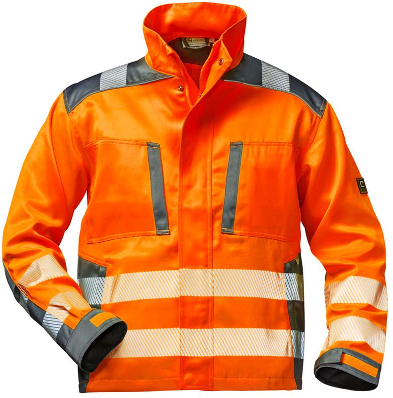 F-SAFESTYLE-Warnschutz, Warnschutz-Bundjacke, *STRABURG*, orange/grau