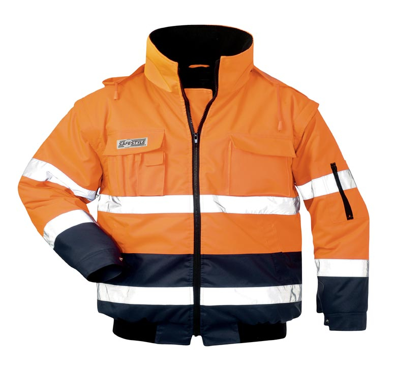 F-SAFESTYLE-Warnschutz-Pilotenjacke, *OTTO*, fluoreszierend orange/marine abgesetzt