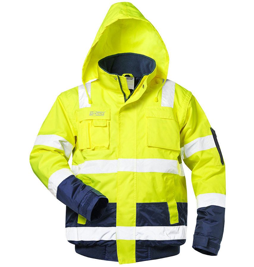 F-SAFESTYLE-Warnschutz-Pilotenjacke, *AXEL*, gelb/marine