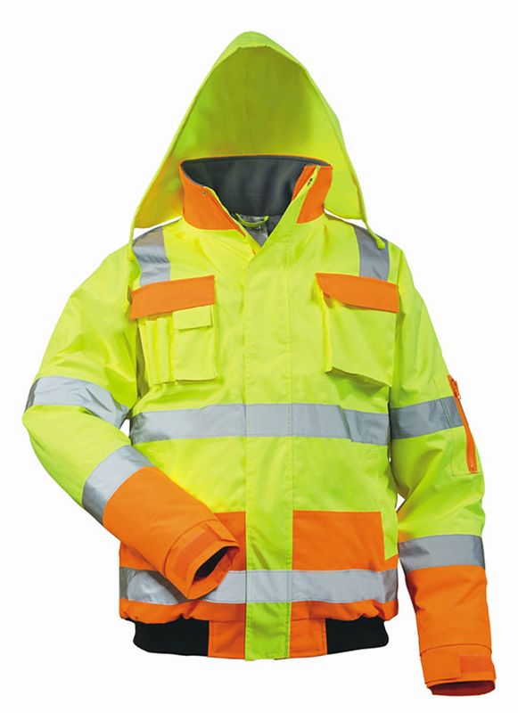 F-SAFESTYLE-Warnschutz-Pilotenjacke, *MATS*, fluoreszierend gelb/orange