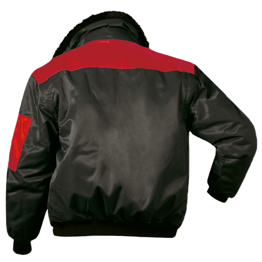 F-NORWAY-Pilotenjacke, *LEVANGER*, 250g/m², schwarz/rot abgesetzt