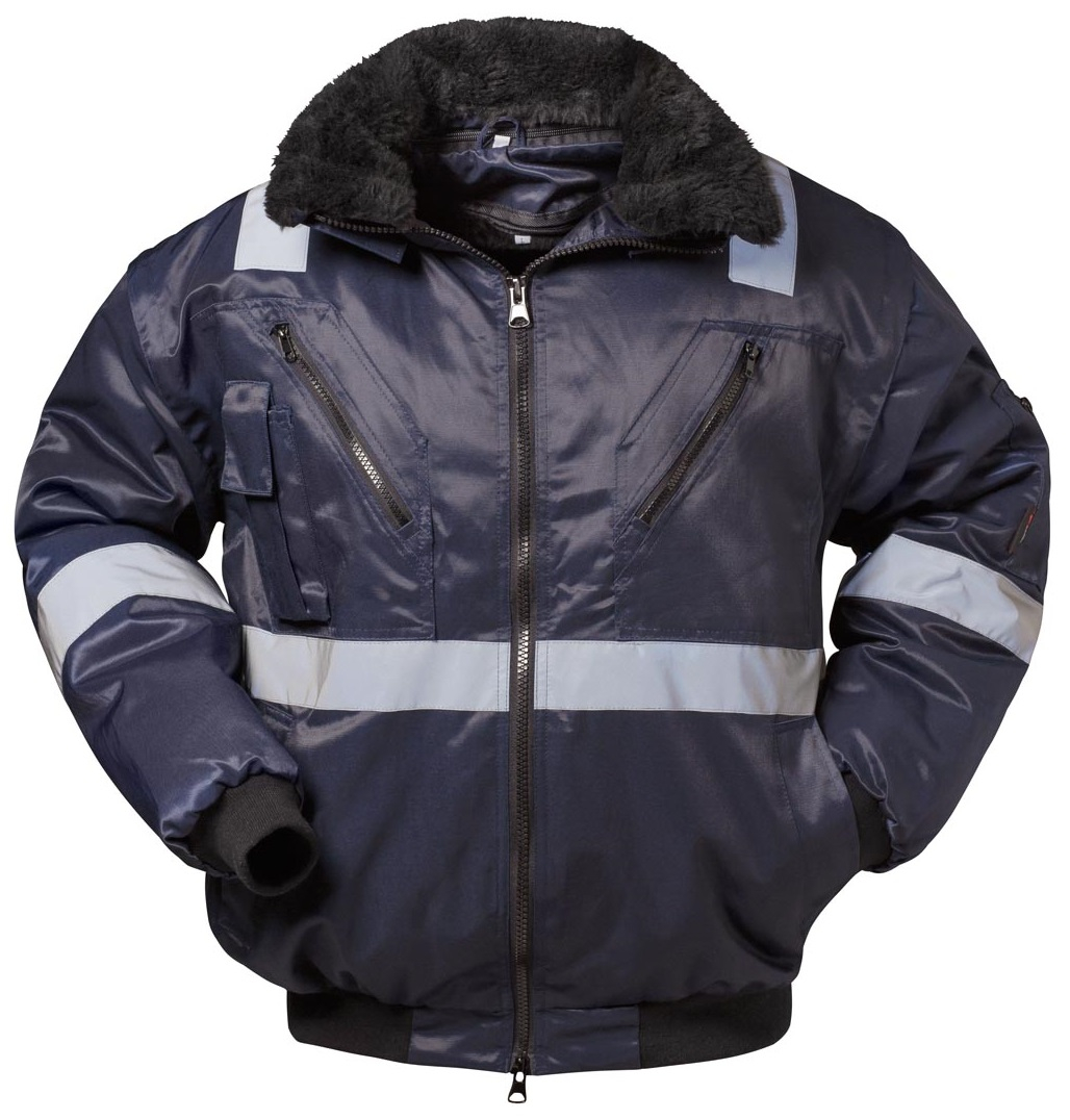 F-NORWAY-Pilotenjacke mit Reflexstreifen, *ROGNAN*, 250g/m, marine