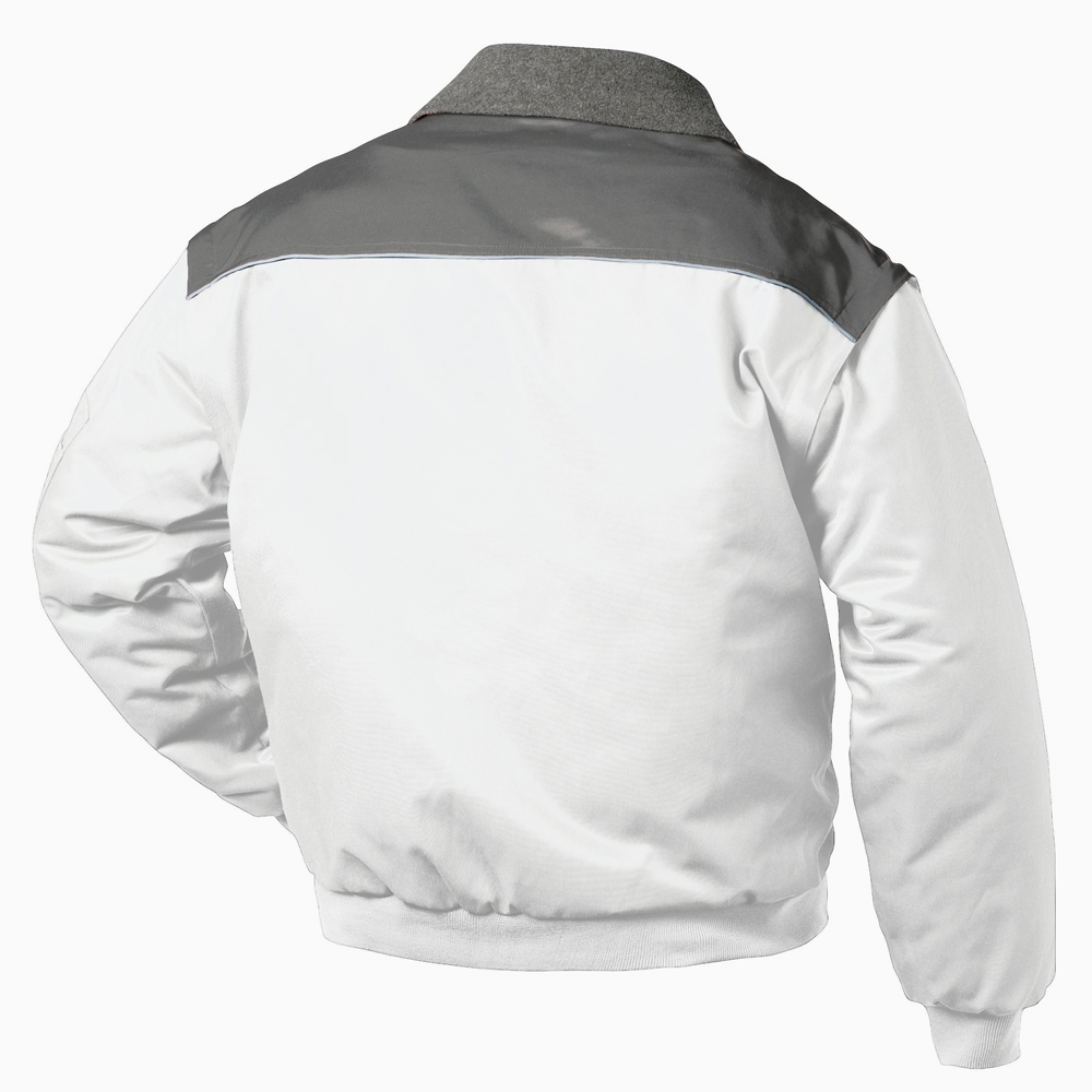 F-ALASKA Piloten-Jacke, *HOLLIS*, 250g/m², weiß/grau abgesetzt