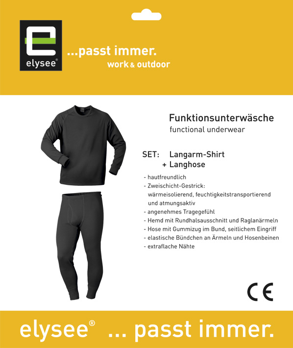 F-ELYSEE-Funktionsunterwäsche-Set, *DELPHI*, 170g/m², schwarz