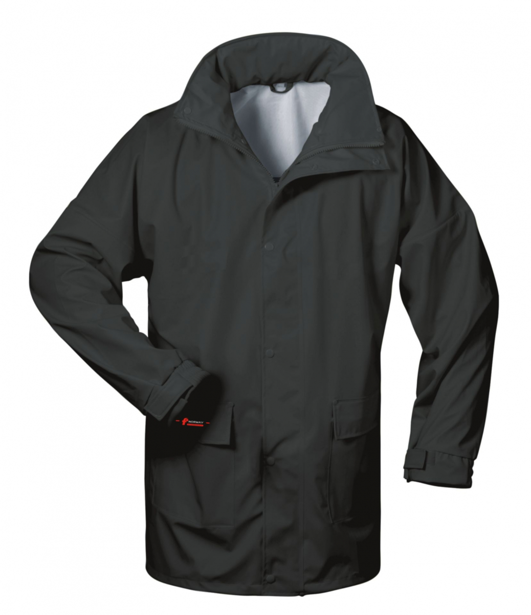F-NORWAY-PU-Stretch-Regenjacke, *LUND*, 190g/m², schwarz