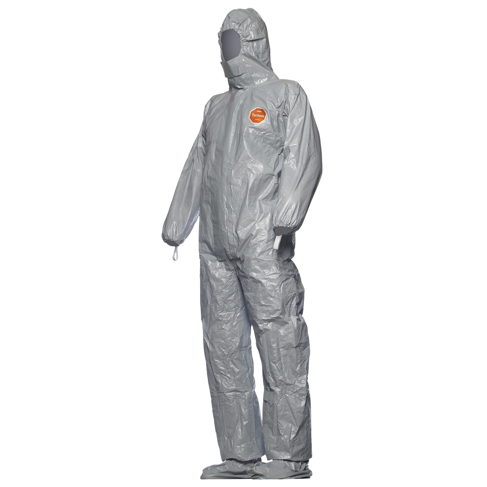 F-*TYCHEM® 6000 F* SCHUTZANZUG MIT SOCKEN-TYCHEM®, GRAU, PSA KATEGORIE 3, TYP 3-B/4-B/5-B/6-B