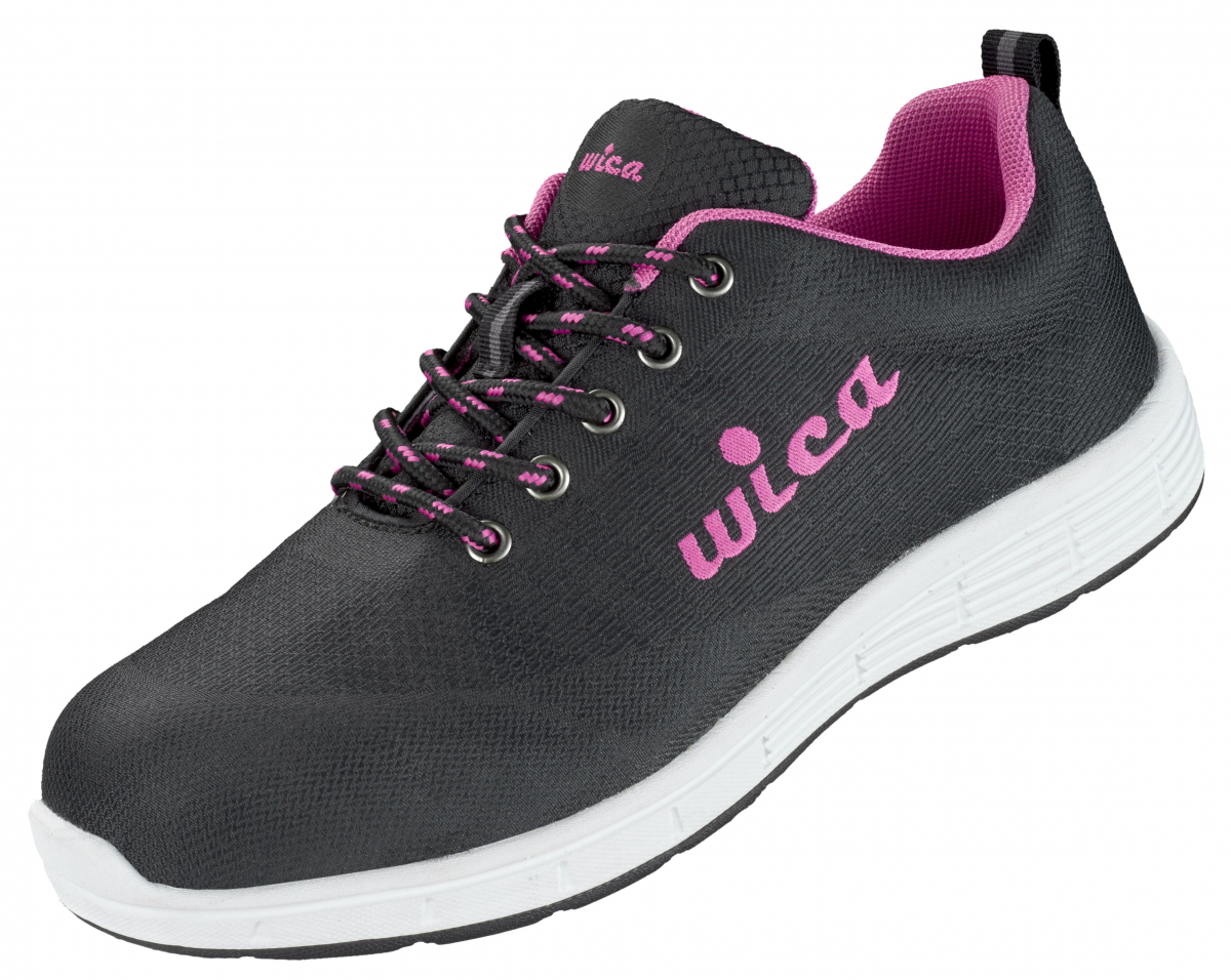 F-S1P-WICA-Damen-Halbschuhe, *MAIRA*, schwarz/pink abgesetzt