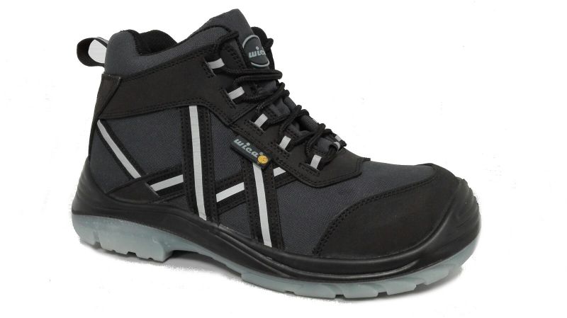 F-WICA-Footwear, S3-Arbeits-Berufs-Sicherheits-Schuhe, Schnrstiefel, *ALENTO*, ESD, blau/schwarz