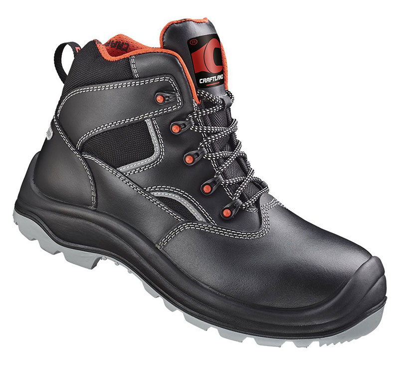 F-S3-CRAFTLAND-Sicherheitsschnürstiefel, *VEDDEL*, schwarz/rot